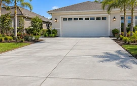 Residential concrete driveway installation