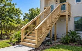 Custom exterior staircase construction